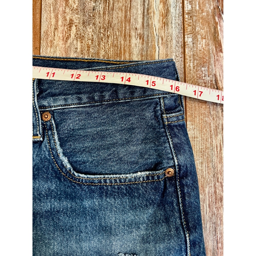 Levis 501 Original Distressed Denim Cut Off Shorts Medium Wash Blue W31 - Picture 8 of 11